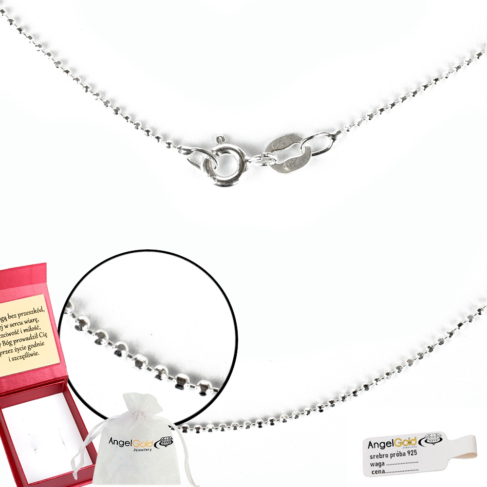 Stříbrný Kuličkový Řetízek Délka 50 CM Ryzost 925