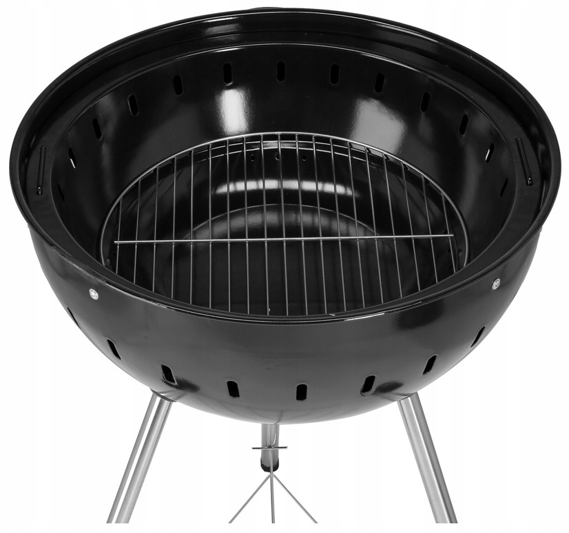 Grill Węglowy Kulisty Ogrodowy Ruszt 54cm Pokrywa Kółka Półka Yato YG-20300