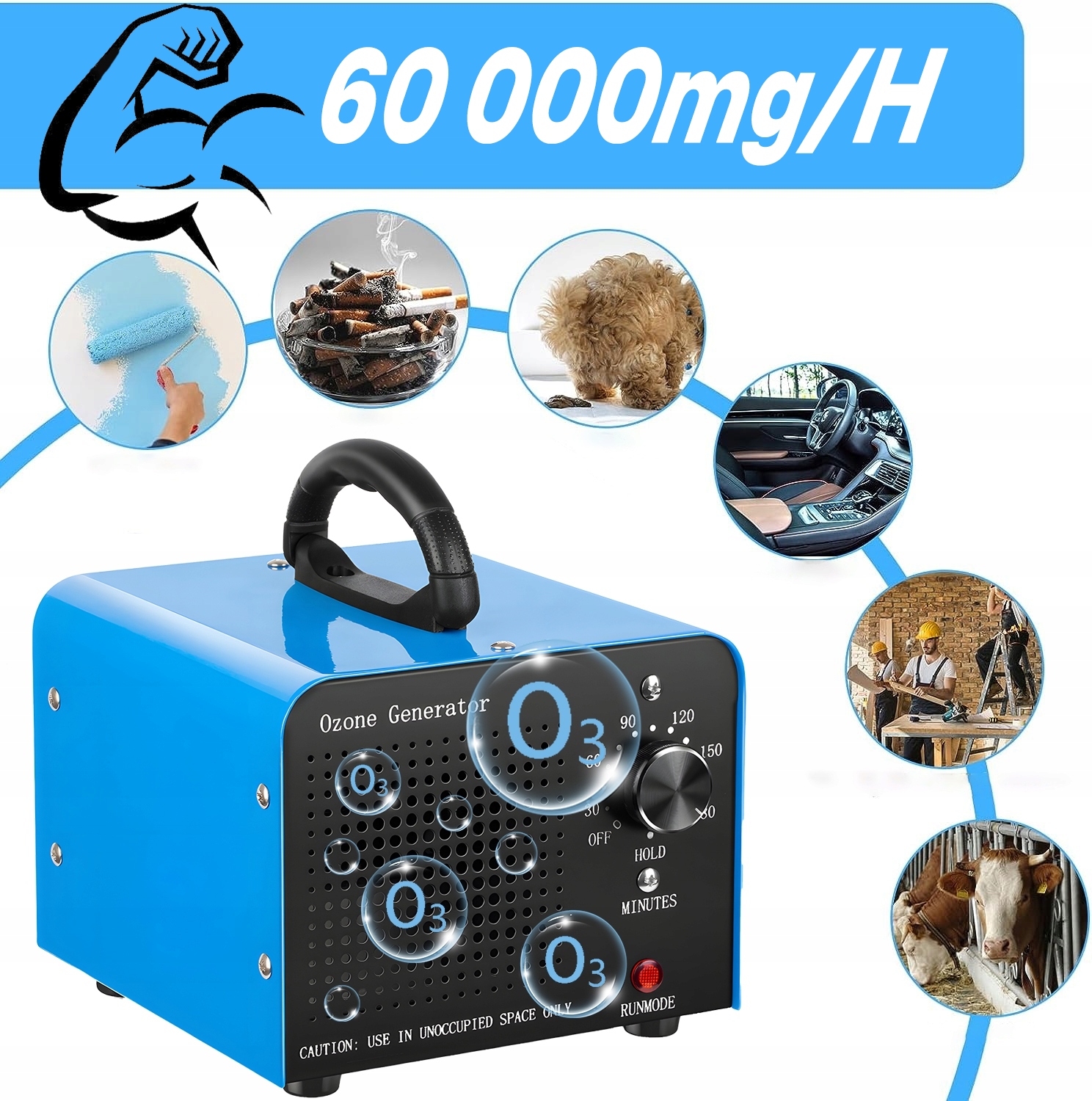 GENERATOR OZONU OZONATOR PROFESJONALNY 60 000mg/h Marka Rilbstix