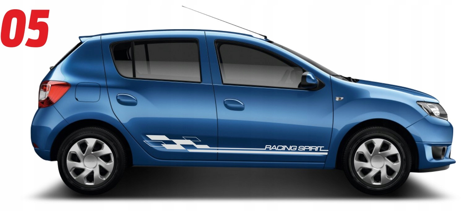 Samolepky Dacia Sandero boční pruhy Fólie Dlouholetá 05