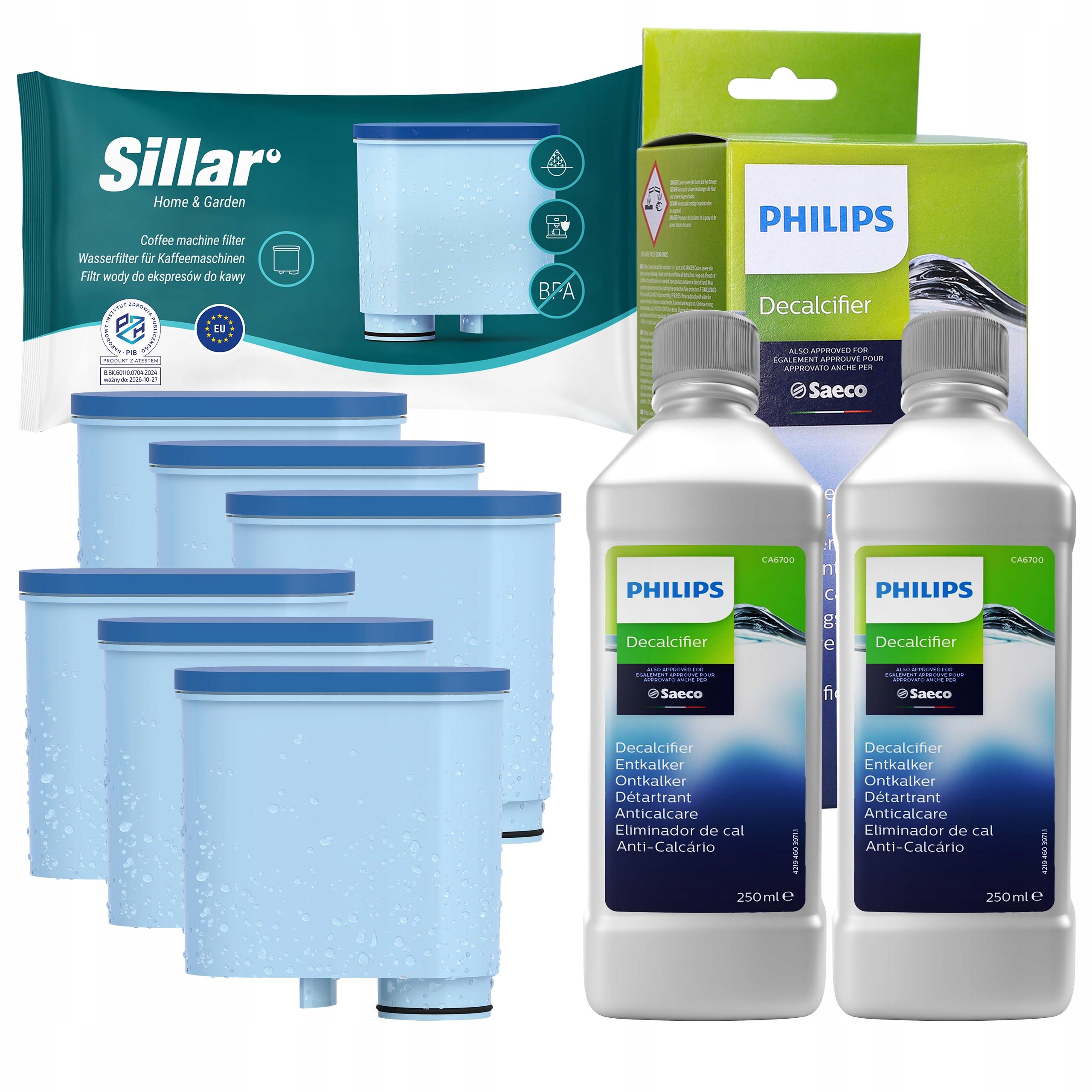 Sillar 6x filtr pro kávovar Saeco Philips odvápňovač Philips CA6700