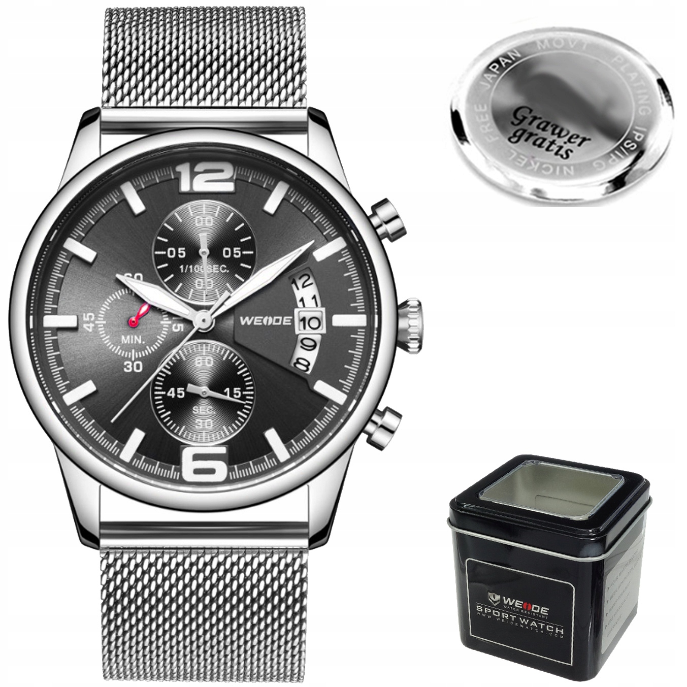 Pánské hodinky Weide WD011 Chronograf Gravírování Box