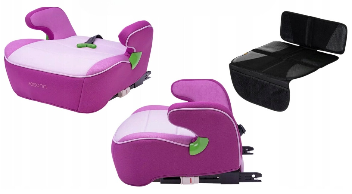 Podstawka Junior Isofix Pixel Berry + Mata Ochronna Mini