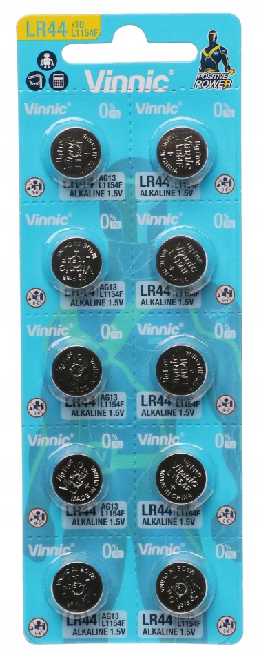 

10x Bateria Baterie Vinnic LR44 L1154 AG13 10szt