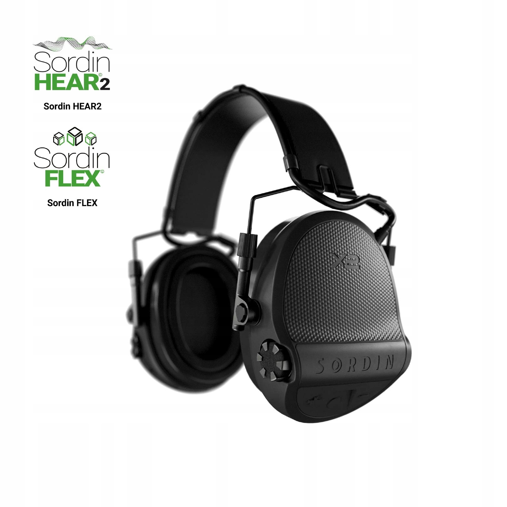 Sordin Supreme X2, nagłowne, czarna skór. opaska, kubeczki slim, wkł żel