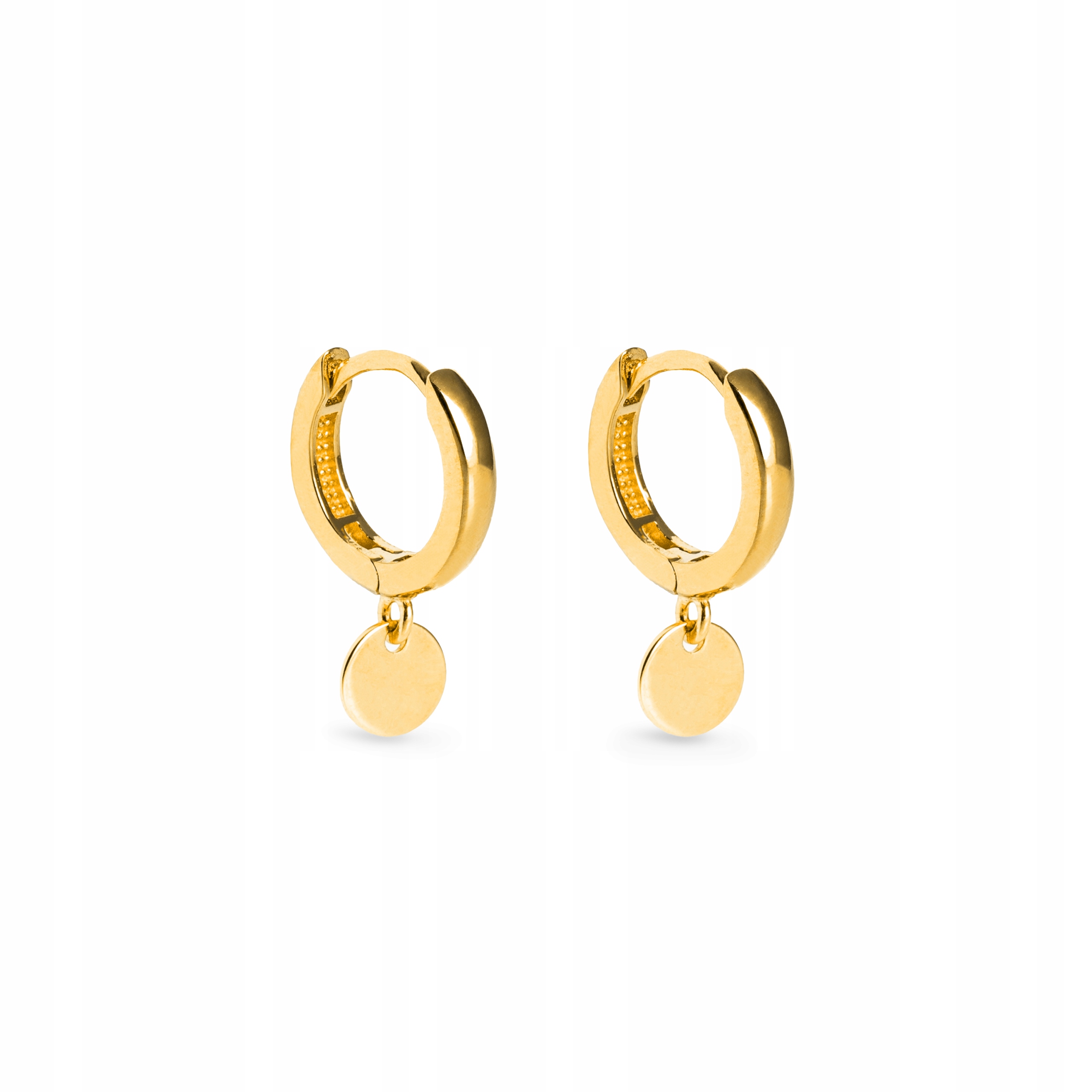 Kolczyki koła pozłacane Ania Kruk złote zawieszki blaszki srebro 925