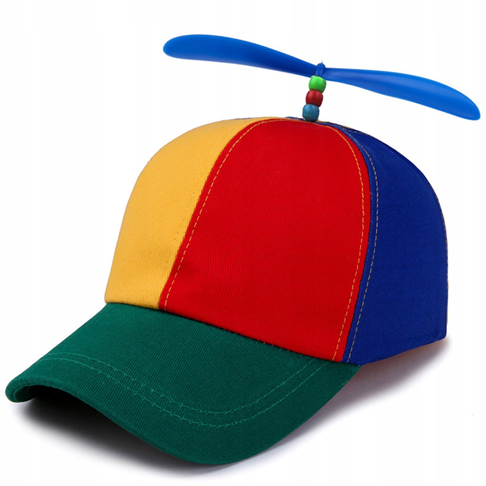 

Czapka Ze Śmigłem Tęczowa Z Daszkiem Głowę Wiatrak