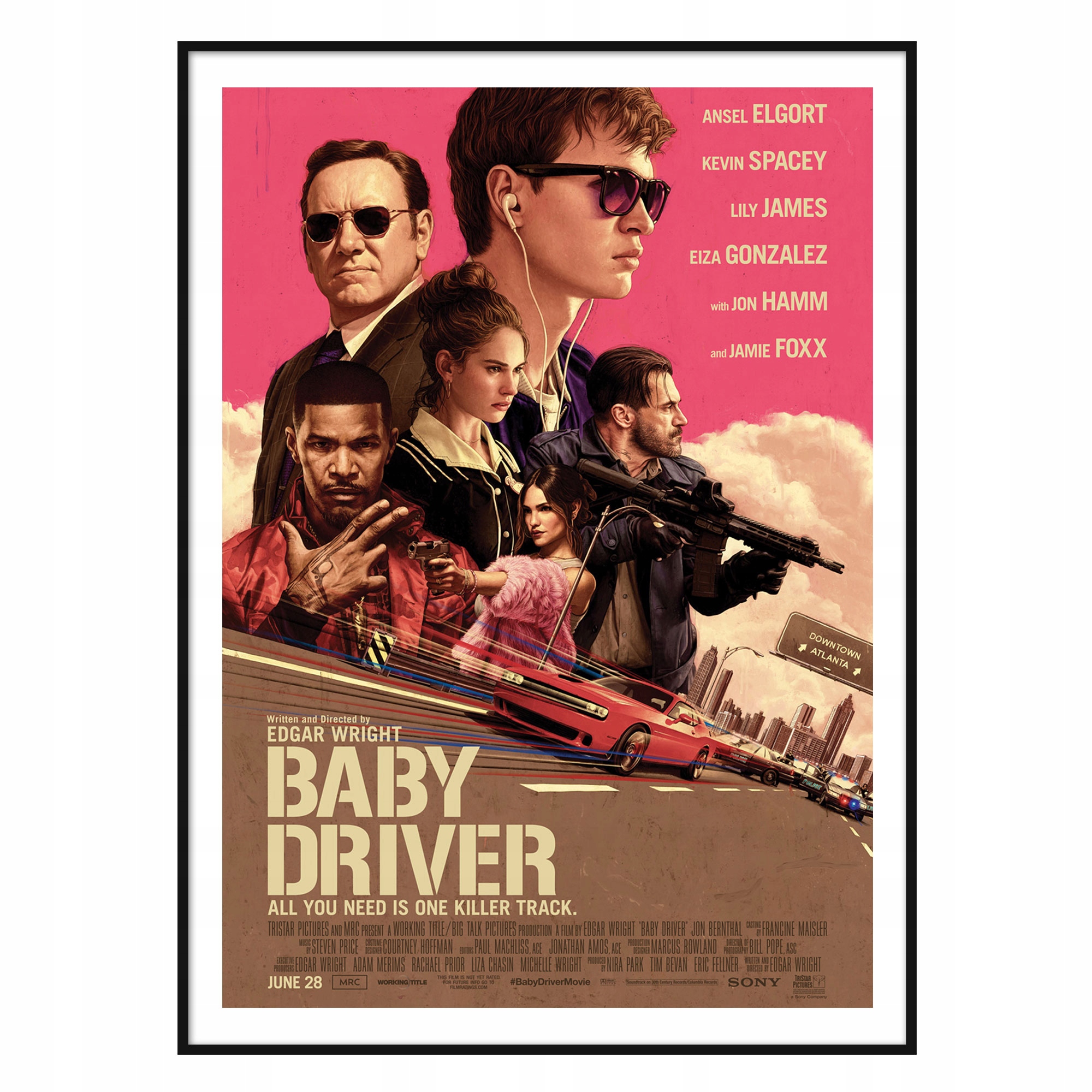 Plakat Baby Driver Film 2017 Ansel Elgort Marka inna