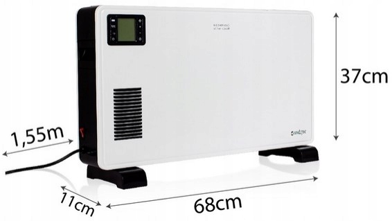 GRZEJNIK ELEKTRYCZNY KONWEKTOROWY TERMOSTAT 2300W Głębokość 220 mm