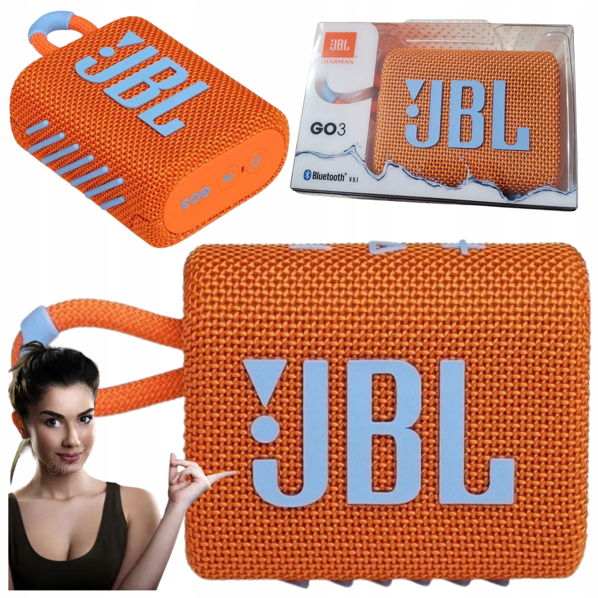 Originální přenosný reproduktor Jbl Go 3 Eco Oranžový 4,2 W