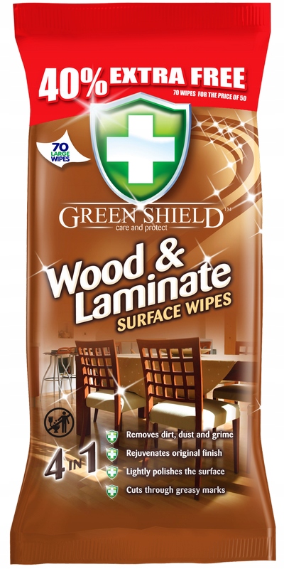

Green Shield Wood chusteczki drewna mebli 70szt Uk
