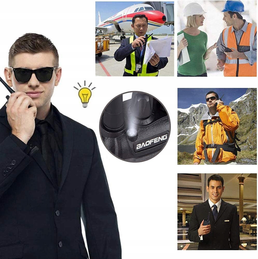 2X WALKIE TALKIE ZESTAW BAOFENG BF-888S DUŻA MOC I ZASIĘG + SŁUCHAWKI Wyświetlacz brak