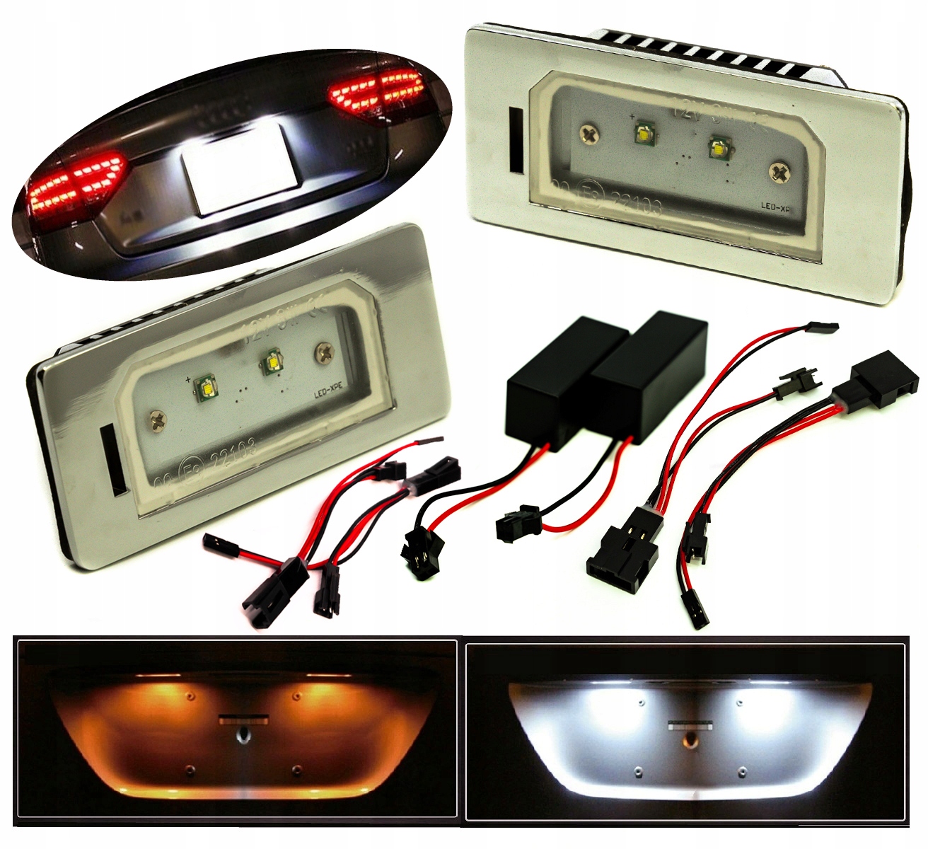 A016 - Cree LED Number Plate Lamps Skoda Fabia 2 Lift