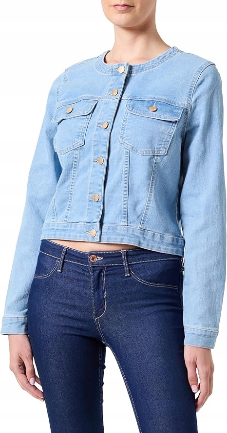 Vero Moda Krátká Džínová Bunda S Knoflíky A Kapsami M 6FA