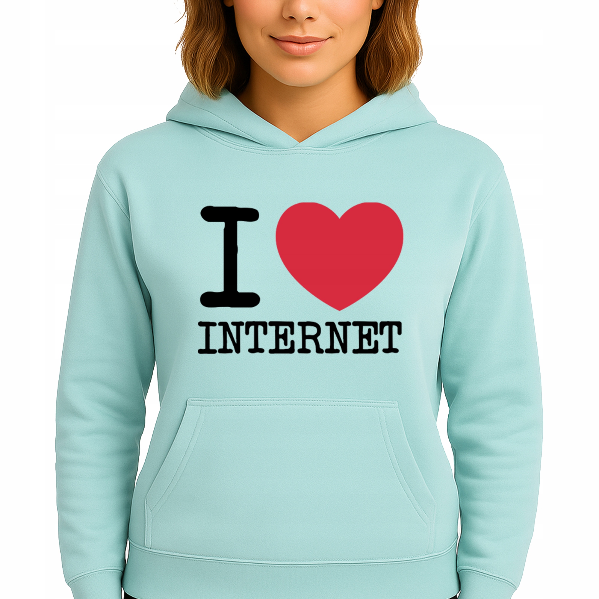 Mikina Mátová Hoodie S Kapucí Bavlněná I Love Internet Vel S