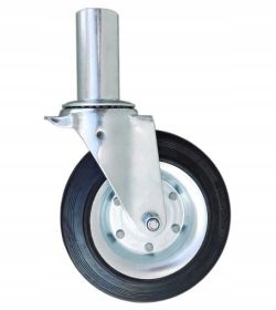 Koło do rusztowania obrotowe 200mm metal z gumą z