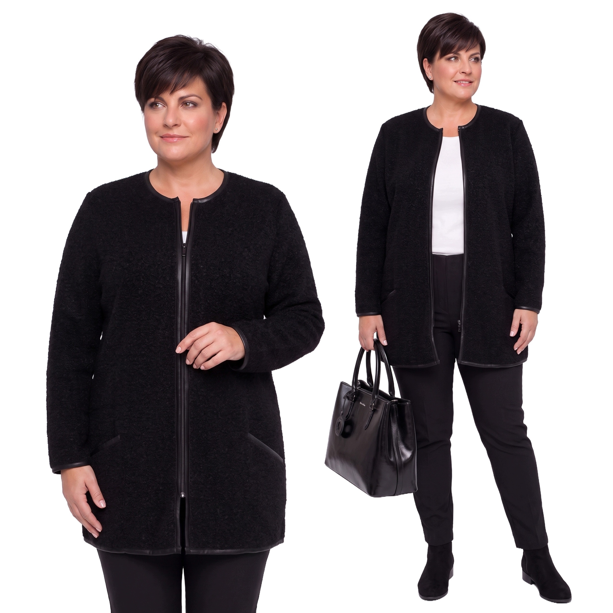 Černý svetr boucle plus size velikost 50