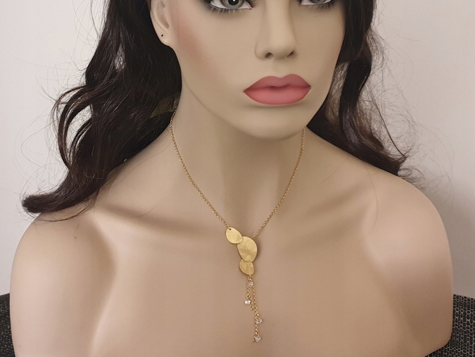 Naszyjnik ślubn* srebr* pozłacan* krawat LgSN533 Długość całkowita 45 cm