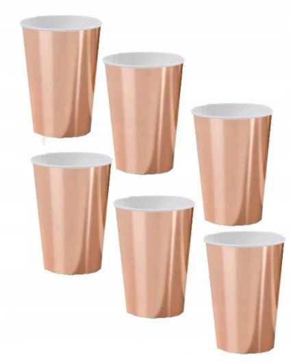 

Kubki papierowe rose gold 250ml 6 szt urodziny