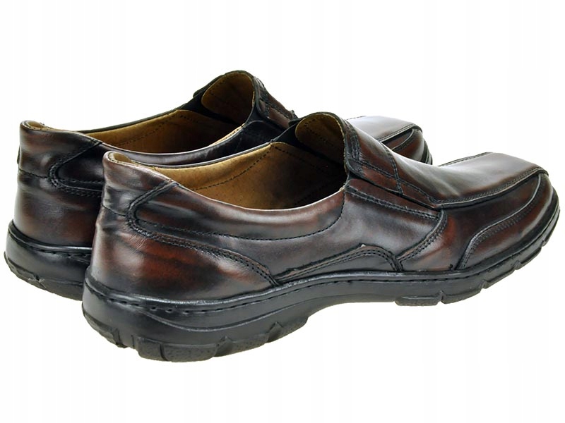 MĘSKIE POLSKIE MOKASYNY SKÓRZANE 160 BRĄZ 43 Marka inna