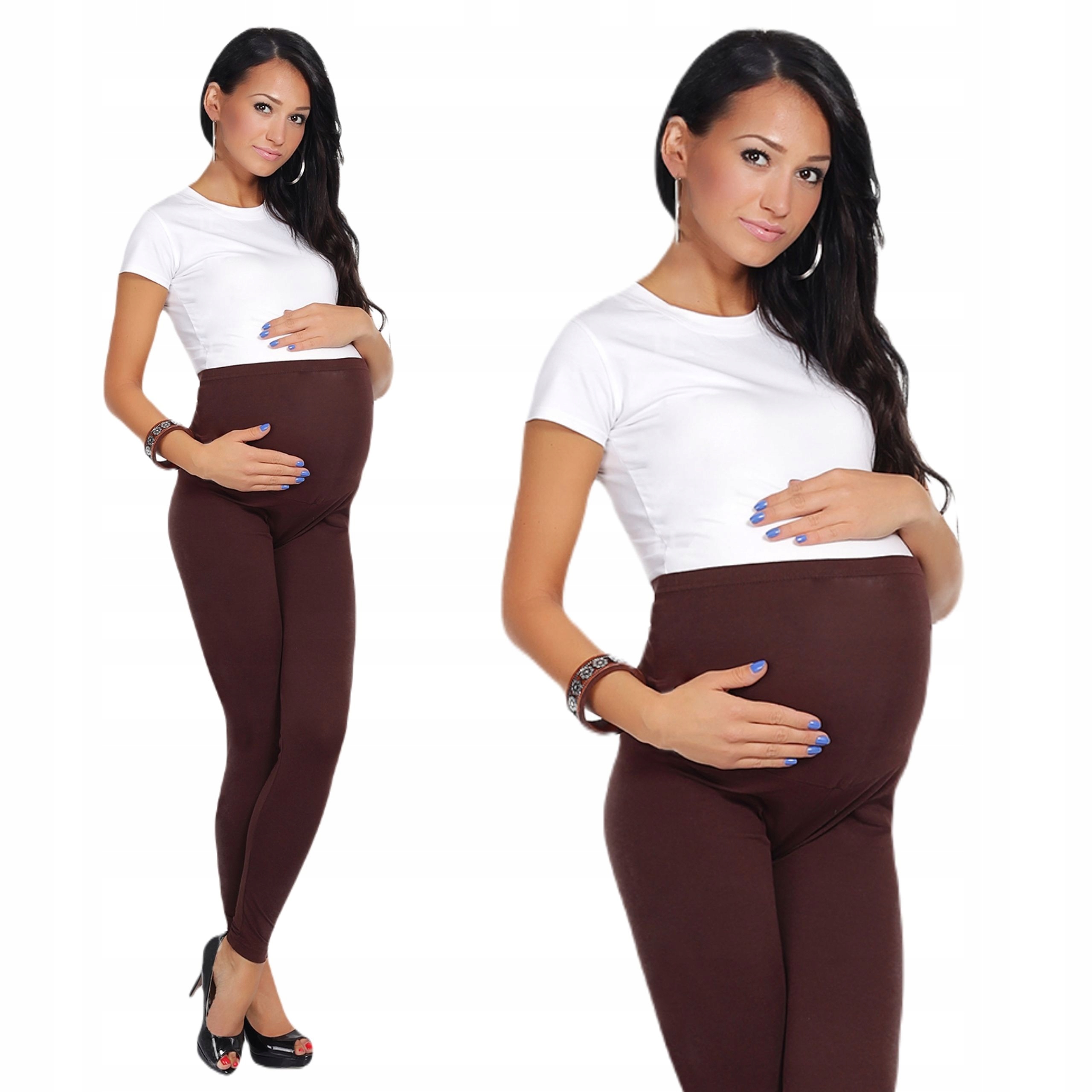 LEGGINSY CIĄŻOWE BAWEŁNA GETRY PANEL DŁUGIE L