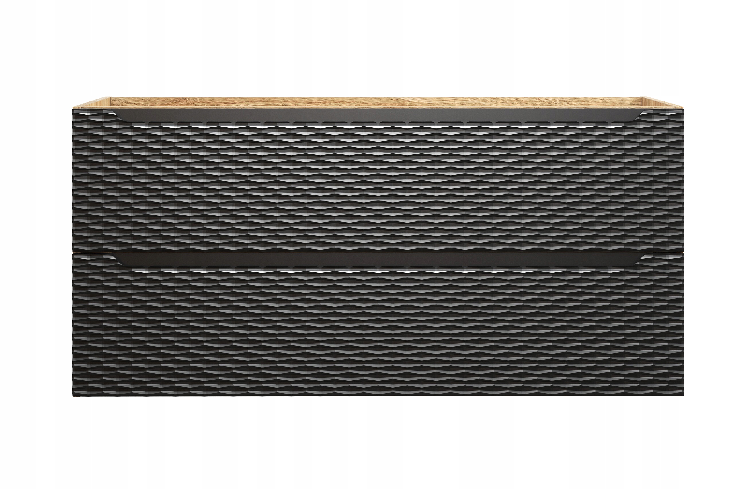 Szafka łazienkowa wisząca pod umywalkę Presto I 120 cm czarny-dąb front MDF Stan opakowania oryginalne