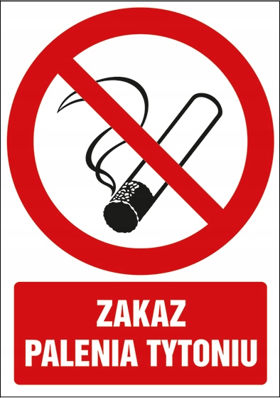 

Naklejka Zakaz Palenia A5 21 x 14,8 cm Bhp