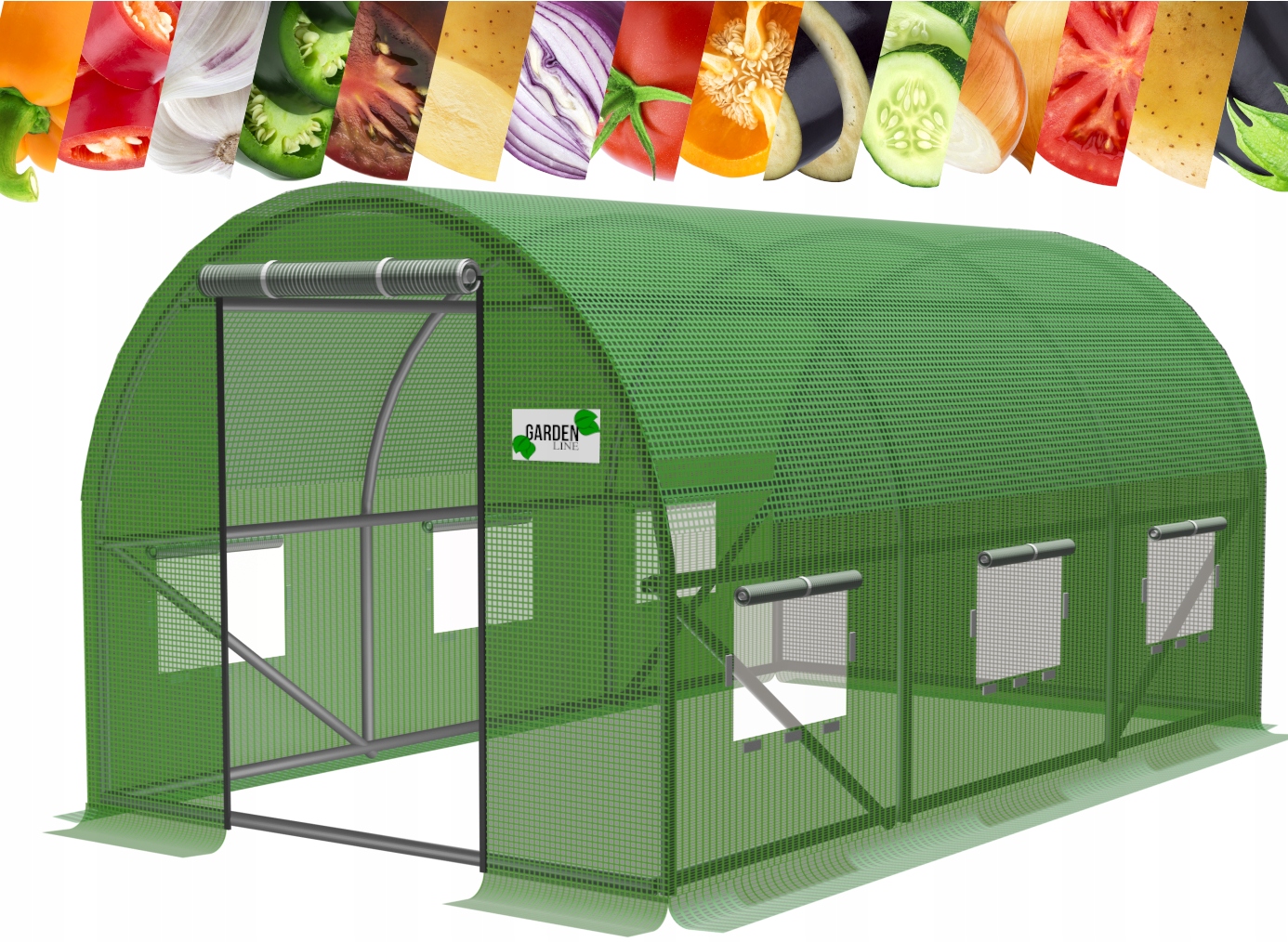 Fóliový Záhradný Tunel Skleník 3 Segmentový 3 x 2 x 2 M Zelený