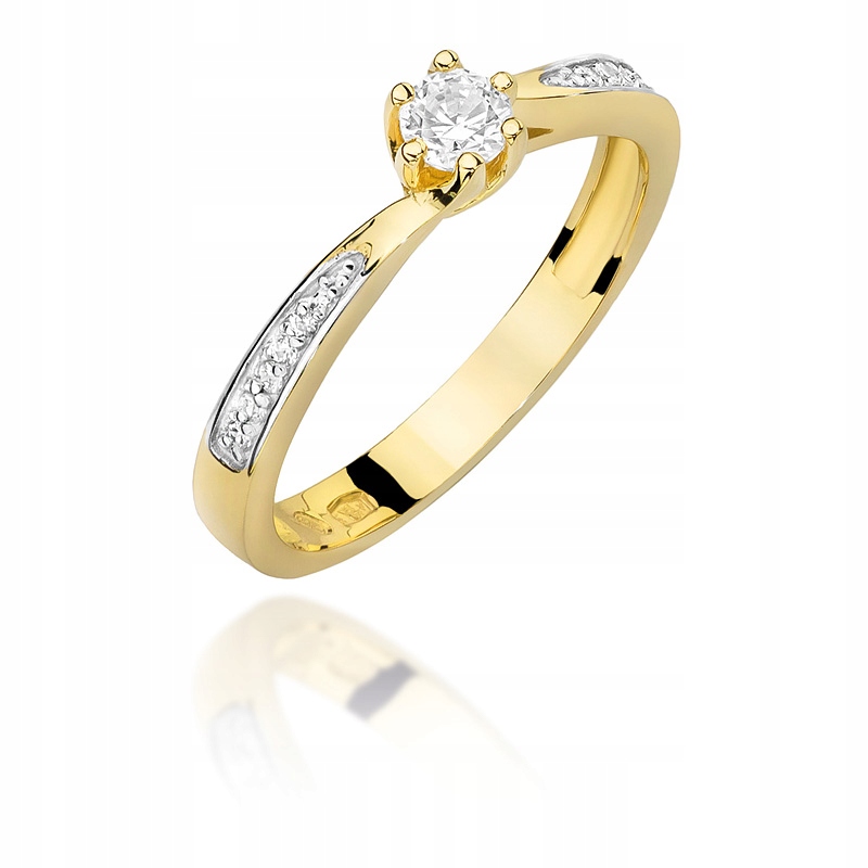 

Złoty Pierścionek Zaręczynowy pr585 Brylant Grawer