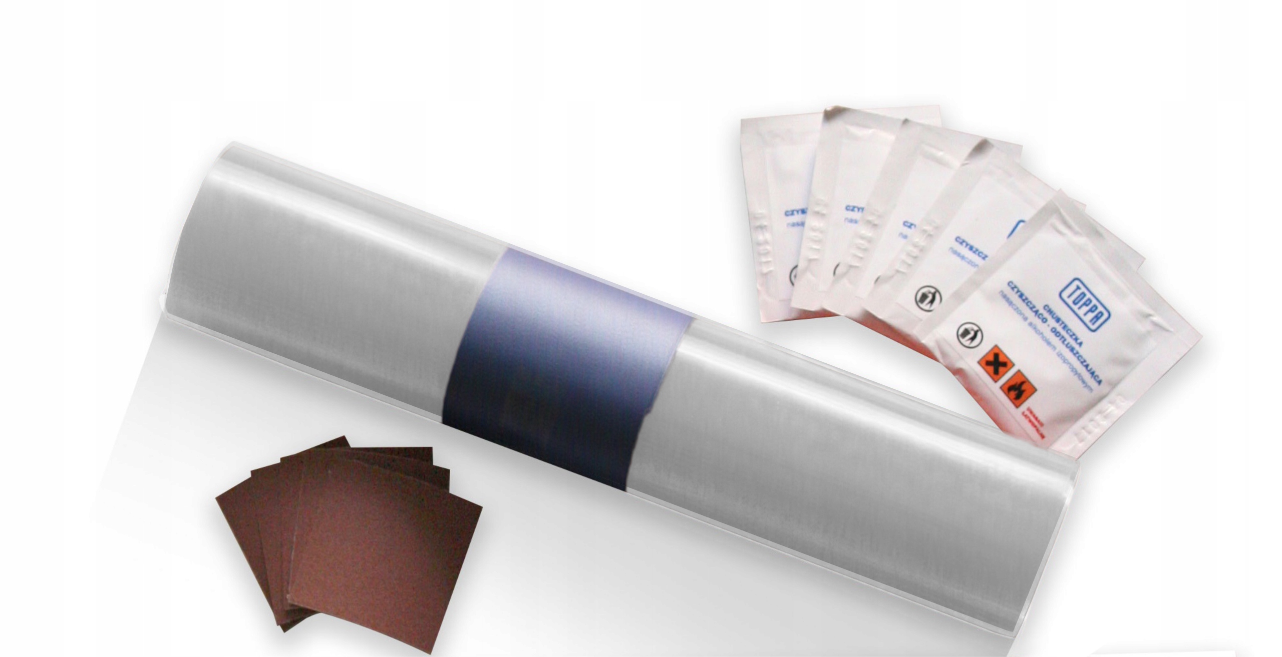 ZESTAW naprawczy łata PLANDEKI (220x32cm) Srebrny