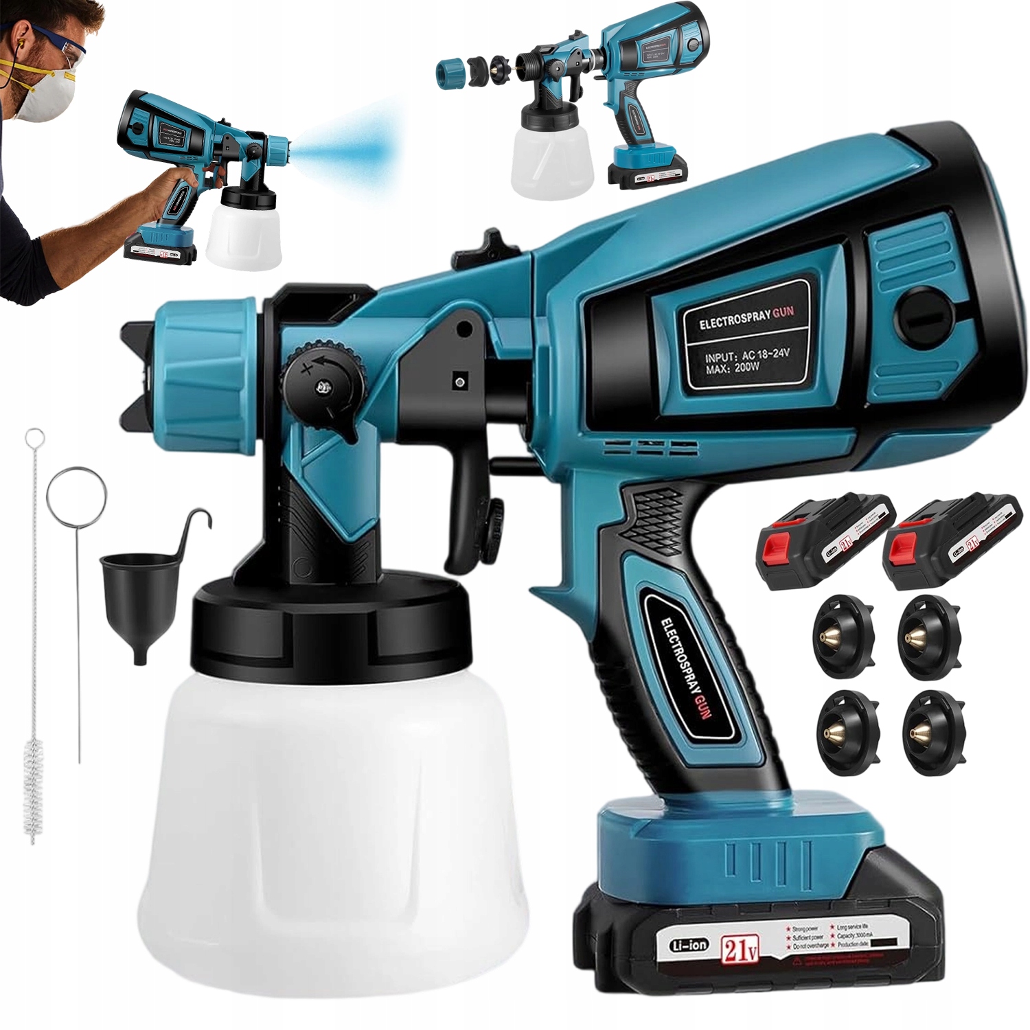 Pistole Na Stříkání, Akumulátorový Malířský Agregát, 2 Baterie