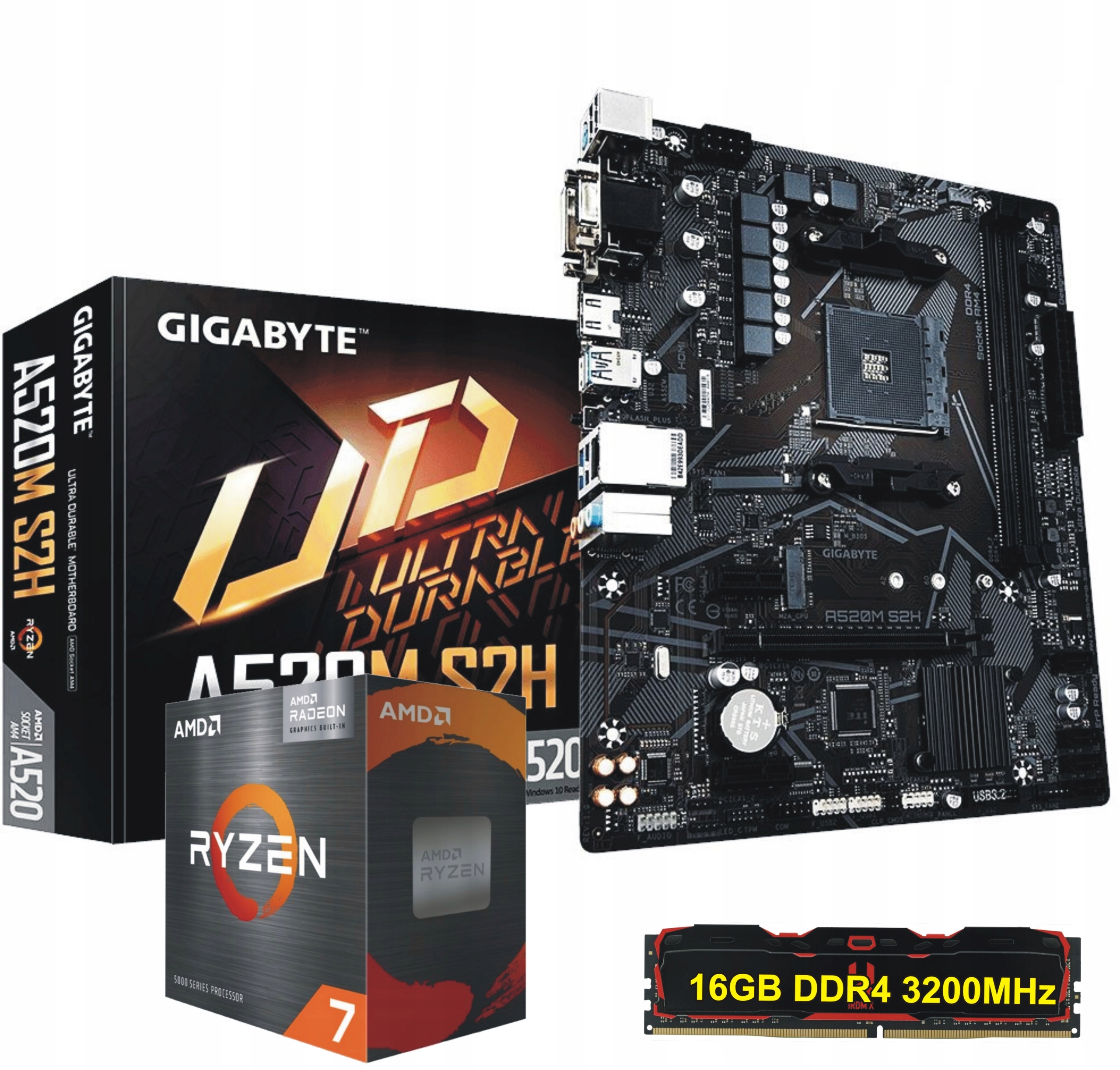 Sada procesorov Amd Ryzen 7 5700 g AM4 doska 16 Gb DDR4 Radeon Rx Vega