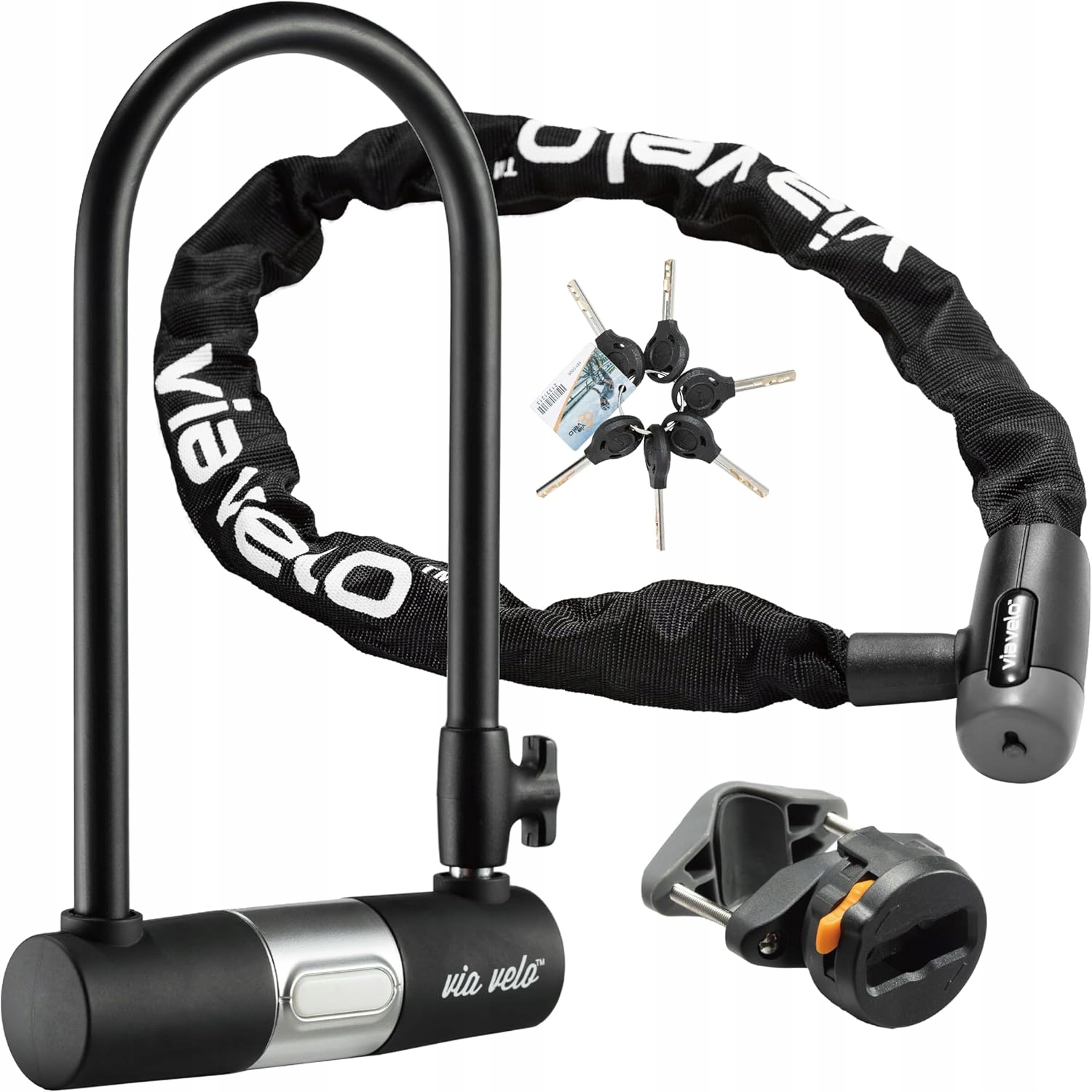 Zámek Zámek Na Kolo Via Velo U-Lock Řetěz Systém jednoho klíče
