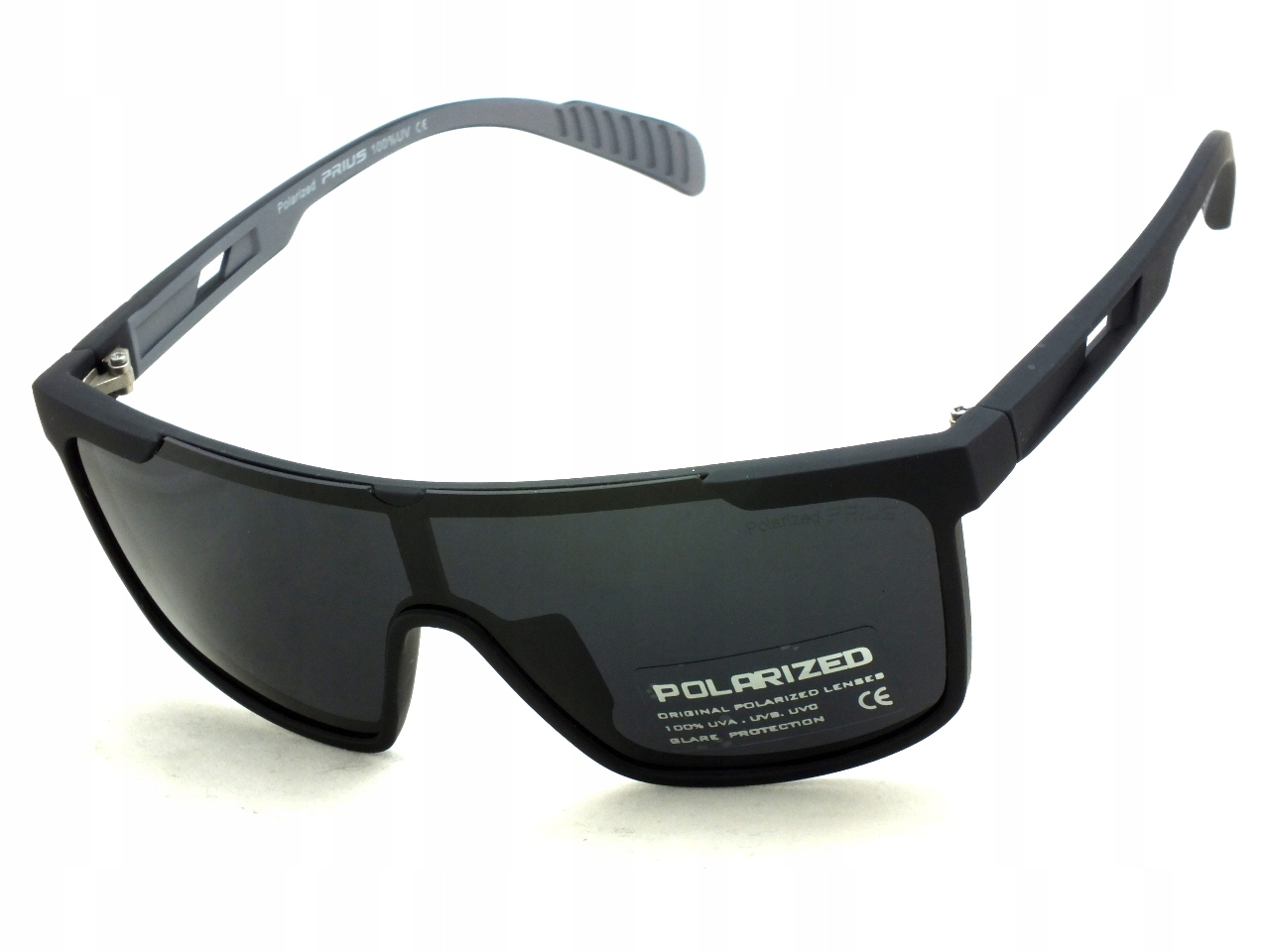 OKULARY Z POLARYZACJĄ MĘSKIE SŁONECZNE CZARNE NERD