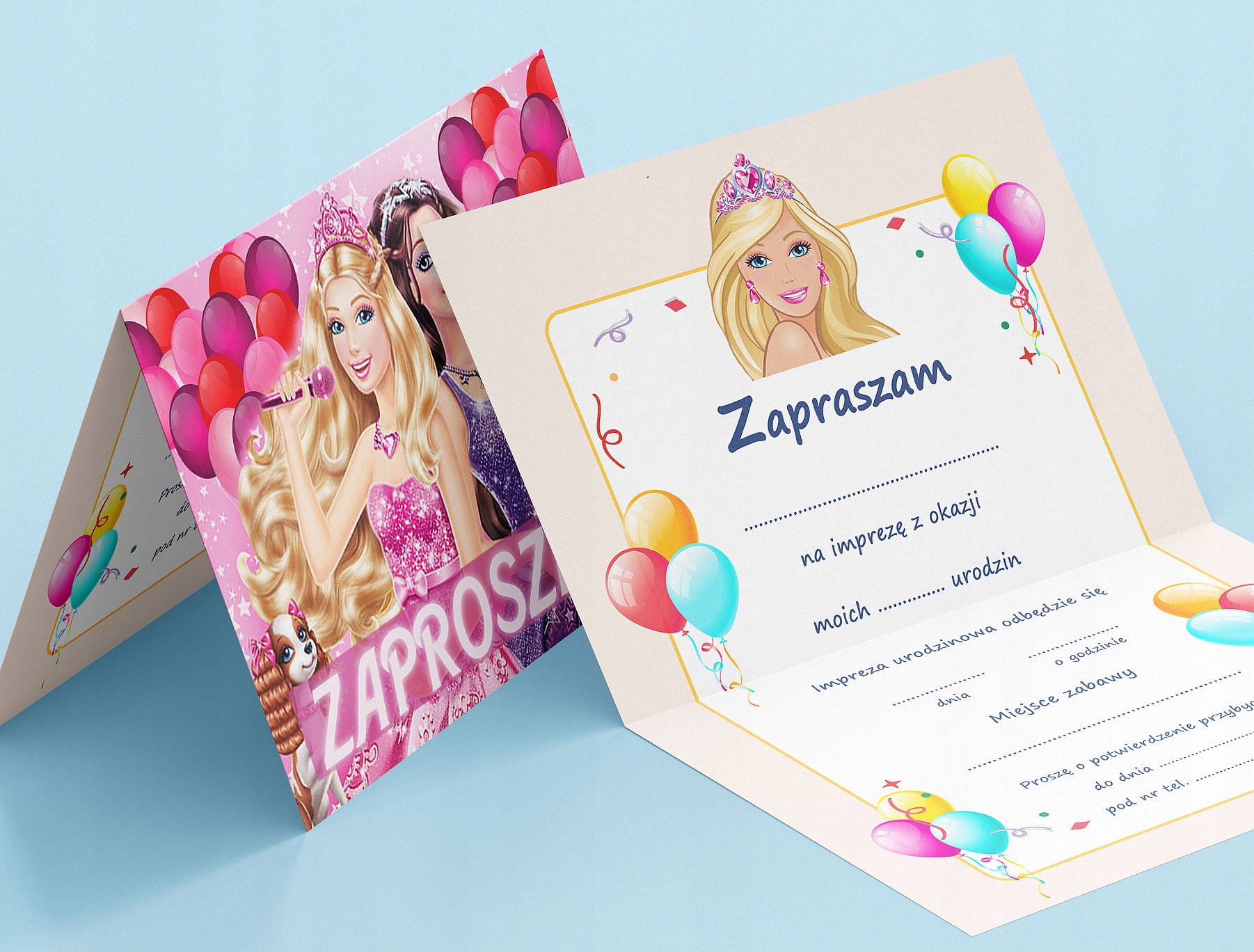 ZAPROSZENIE BARBIE NA URODZINY DZIECKA + KOPERTA GRATIS EAN (GTIN) 5904629532247