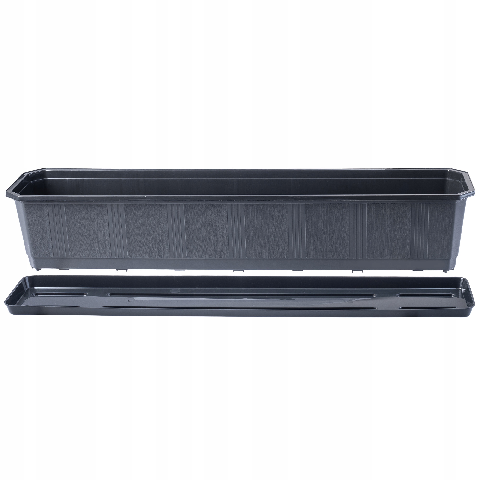 DONICA BALKONOWA + PODSTAWKA UCHWYTY 80CM GRAFIT Kolor grafit