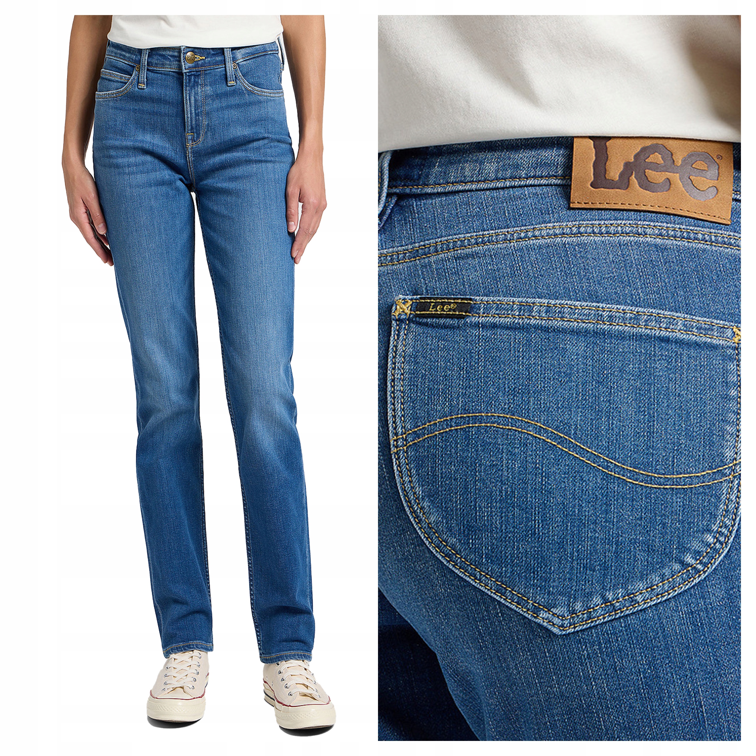 Lee Marion Straight W27 L31 Dámské džíny Jednoduché