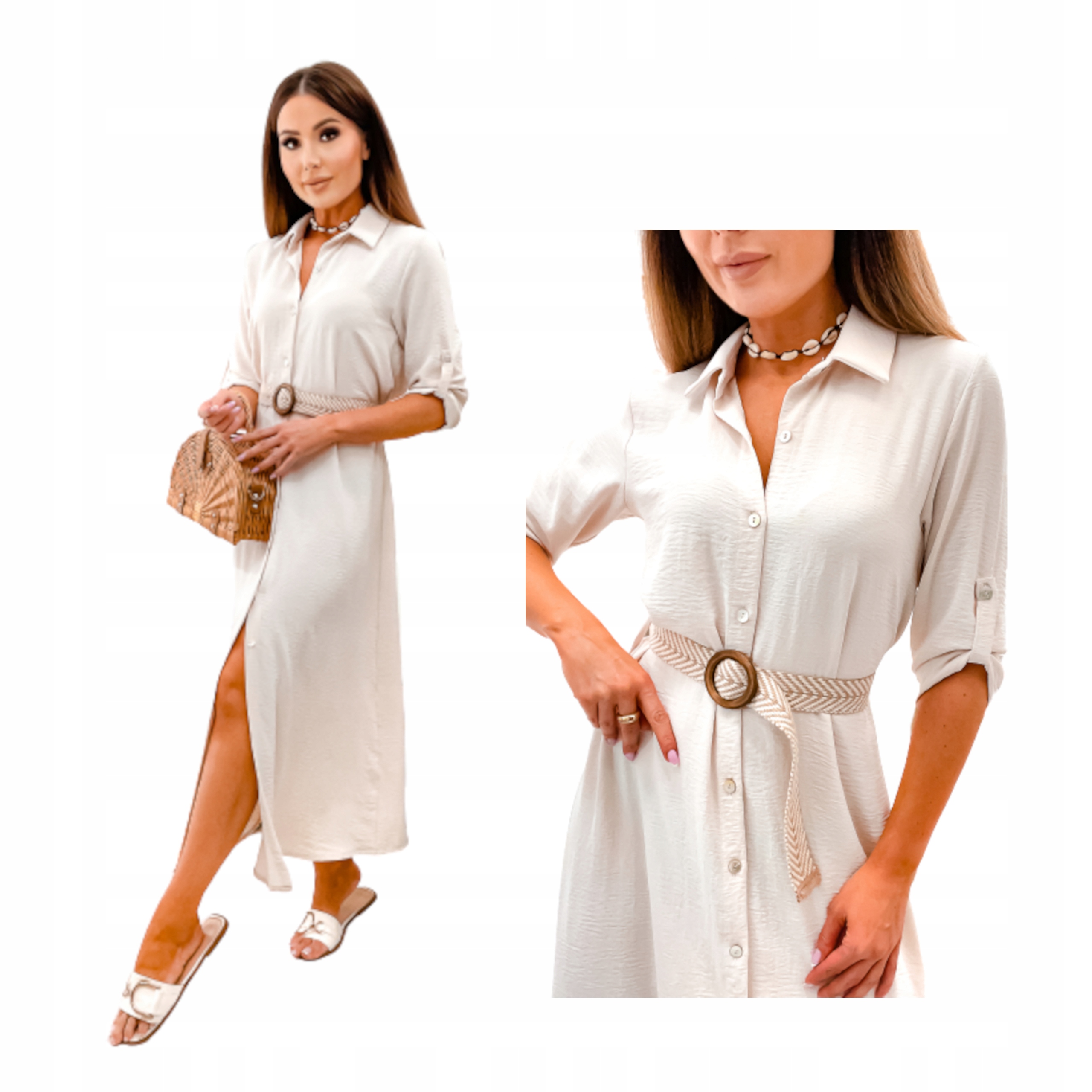 

Sukienka Damska Z Paskiem Sukienka MIDI