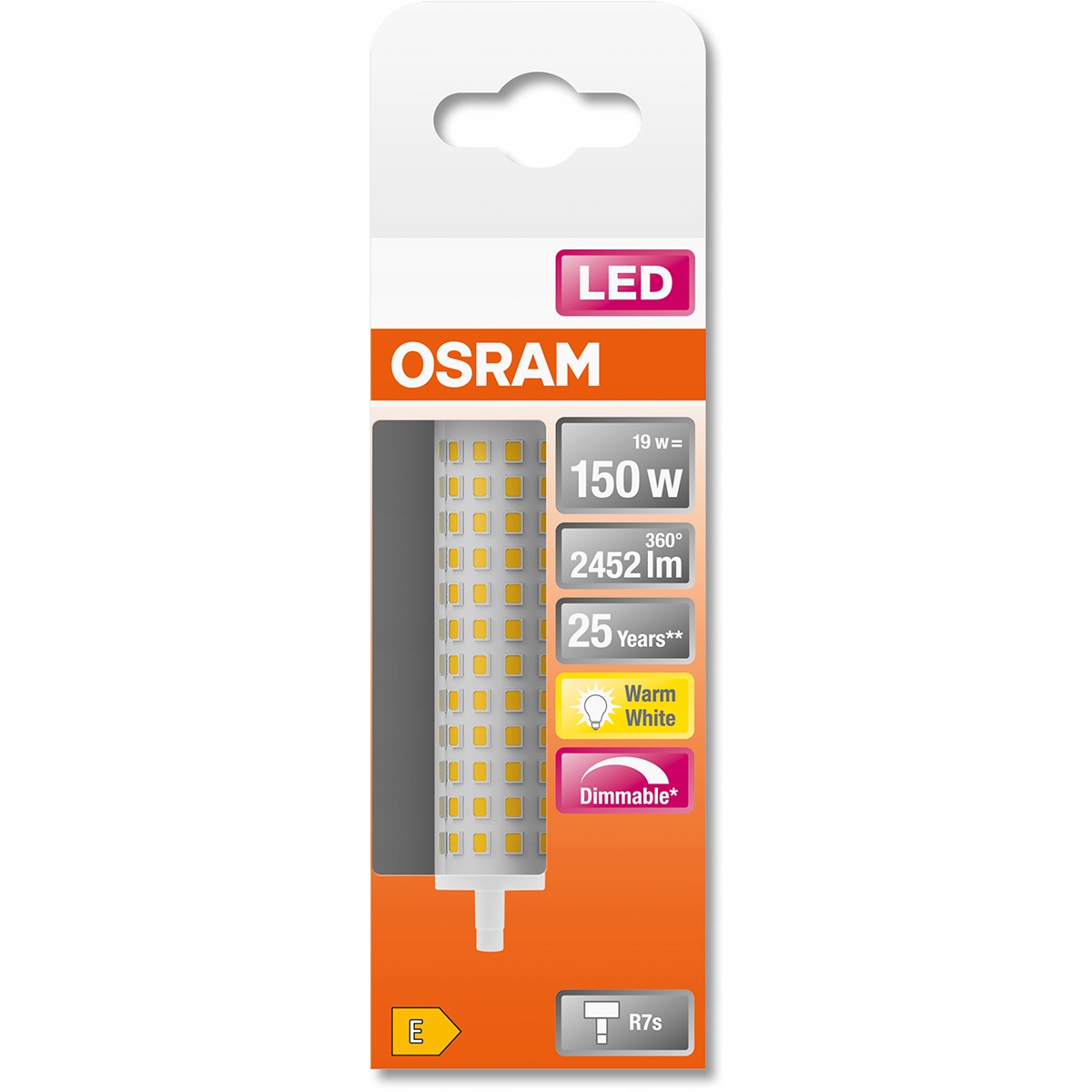 Żarówka LED R7s 118mm 19W 2700K Ściemnialna OSRAM Marka Osram