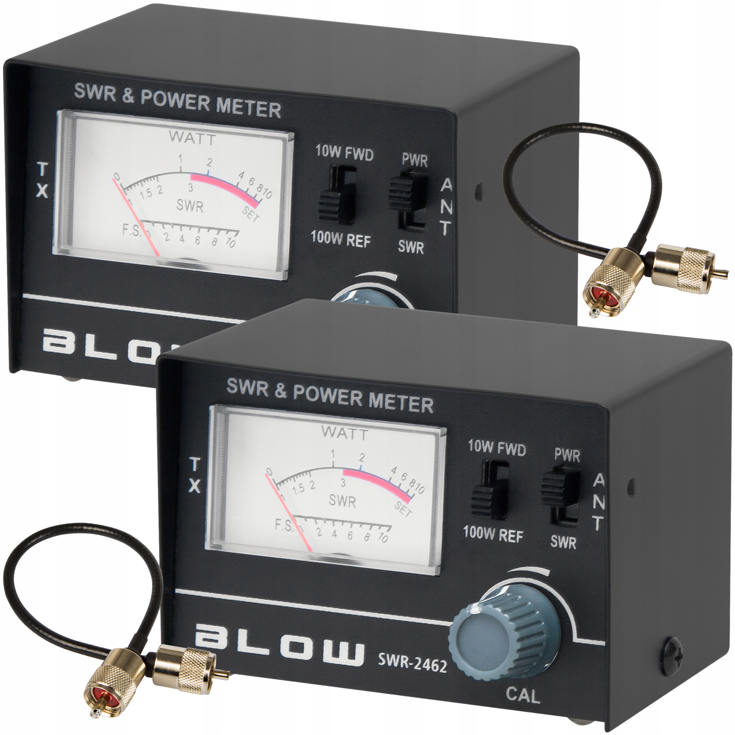 2× REFLEKTOMETR MIERNIK SWR CB 1,5 - 150MHZ + Kabel 50cm BLOW SWR-2462