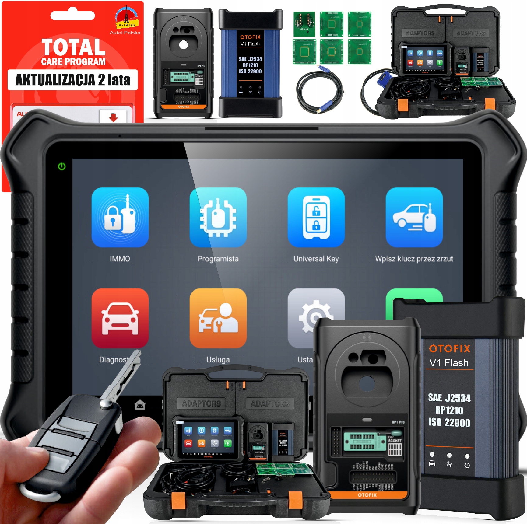 Otofix IM2 klíče Immo nejnovější hlavice J2534 RP1210 ISO22900 2 l akt.PL
