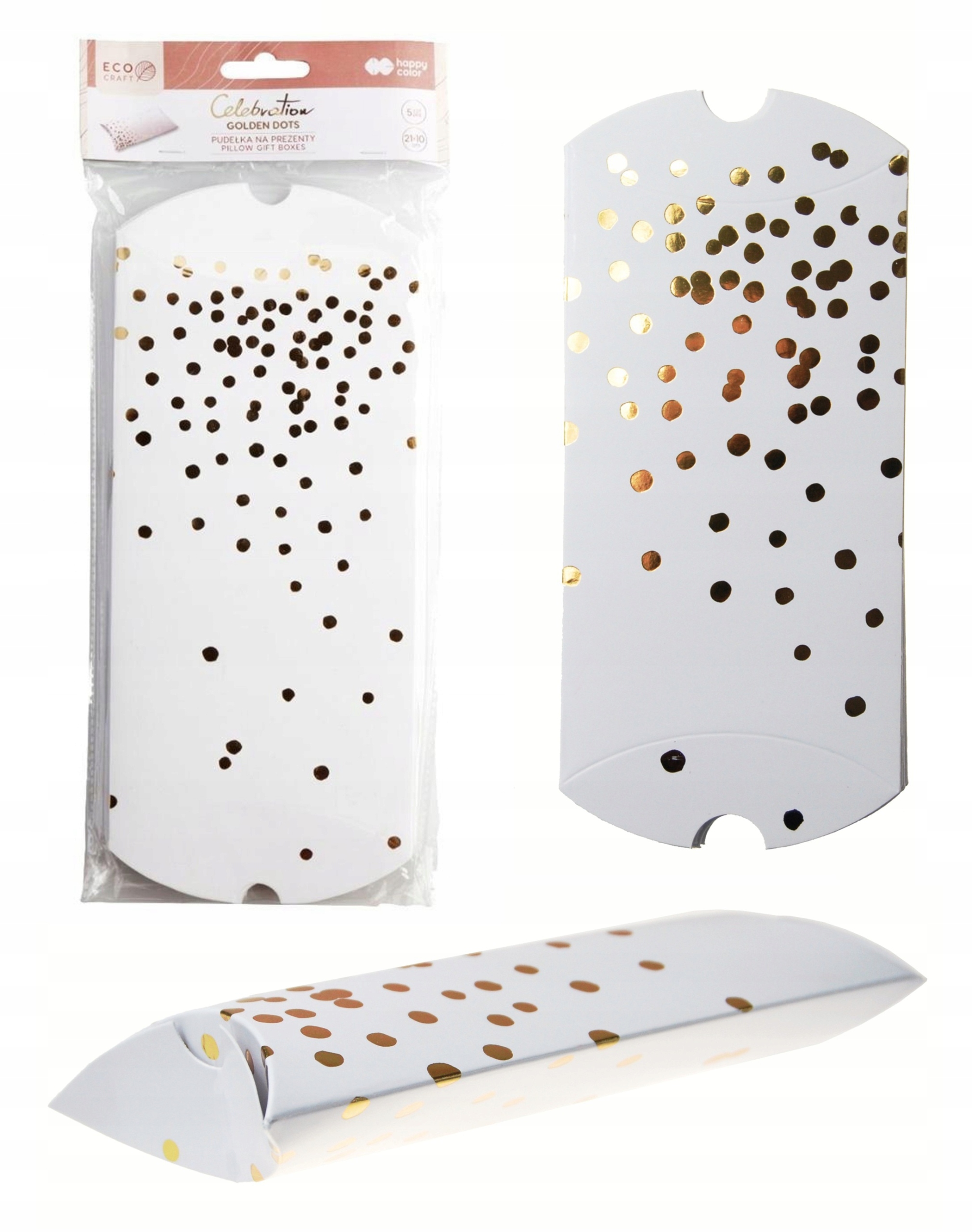 Pudełka na prezenty Golden Dots 21x10cm 5 sztuk Ha