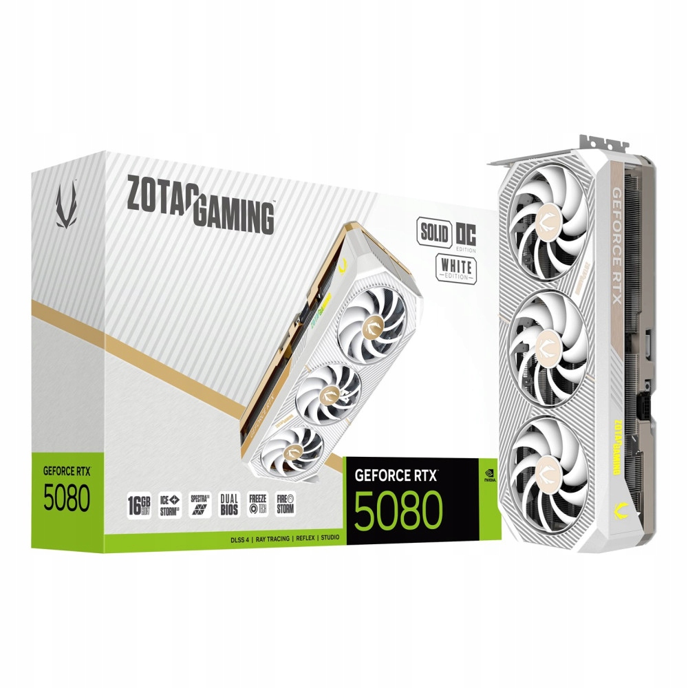 Grafická karta Zotac Rtx 5080 Solid Oc 16GB White