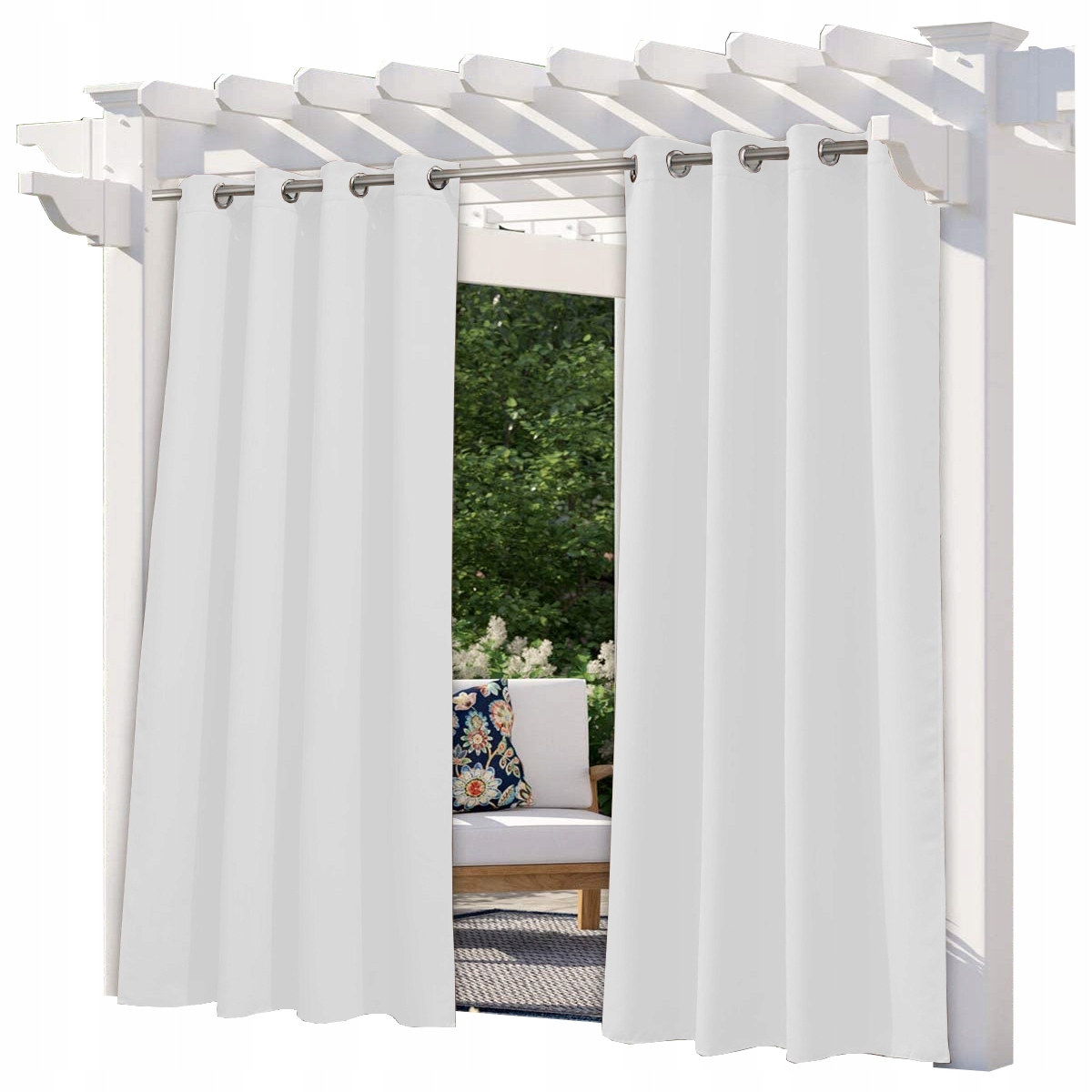Zasłony ogrodowe na taras 155x220 wys. biały