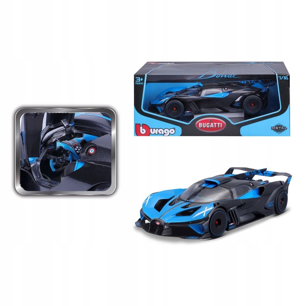Bburago 1:18 Top Bugatti Bolide Blue/Black
