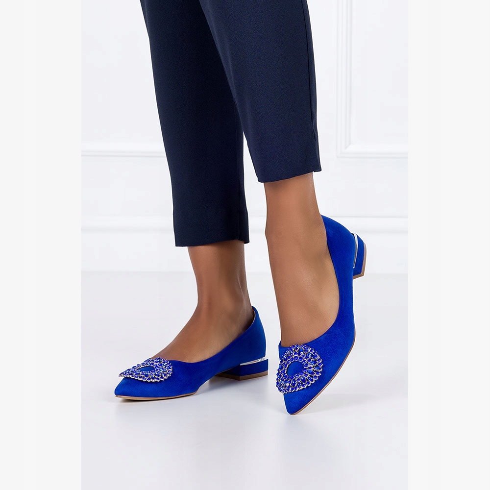 DAMSKIE BALERINY PÓŁBUTY ELEGANCKIE WSUWANE Z OZDOBĄ I SKÓRZANĄ WKŁADKĄ r37 Marka Casu