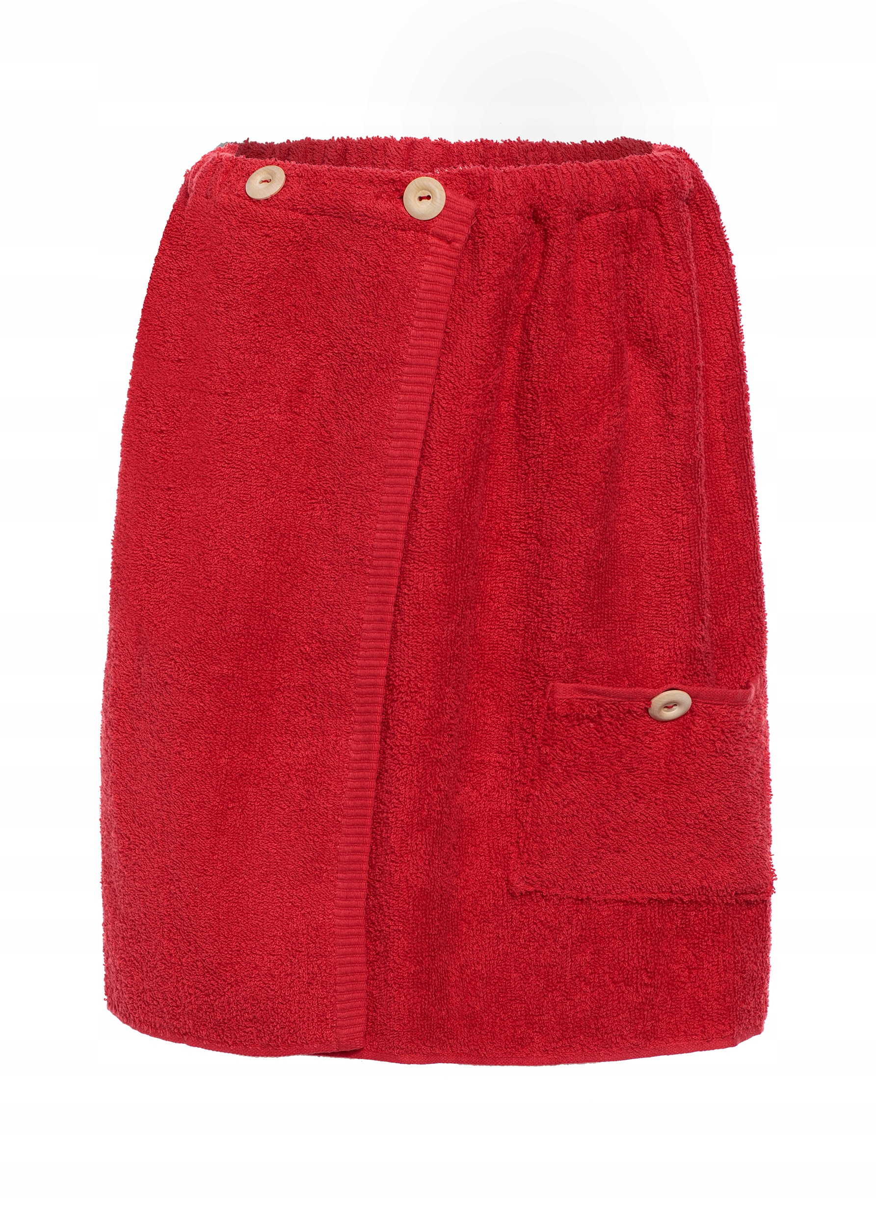 Osuška do sauny - Sauna uterák 100%červená pánska bavlna 50/140 tlačidlo