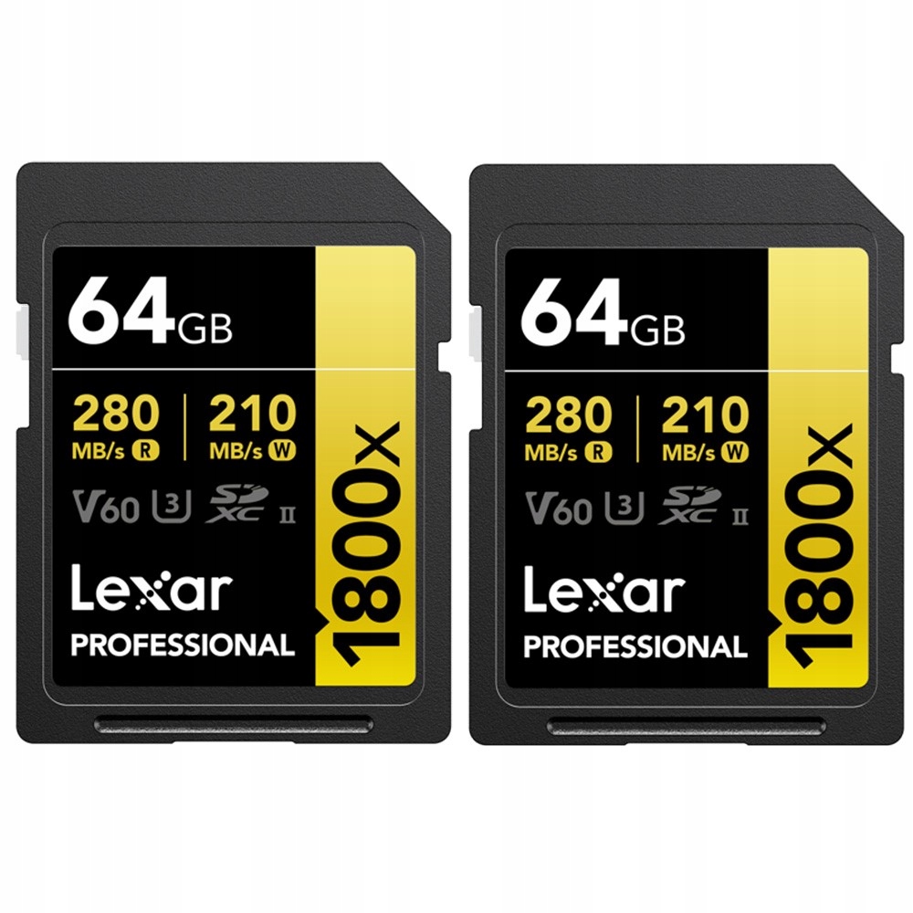 2x Karta pamięci Lexar Sdxc 64GB 1800x Uhs-ii V60