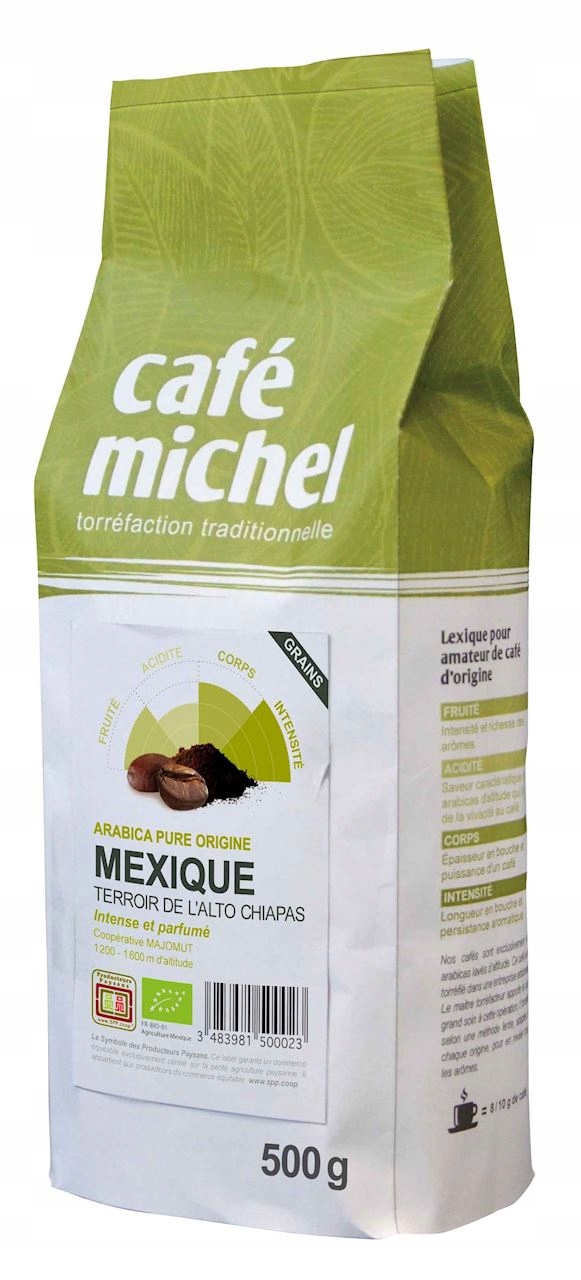 Levně Cafe Michel Káva zrnková arabica 100 % z Mexika Bio 500 g
