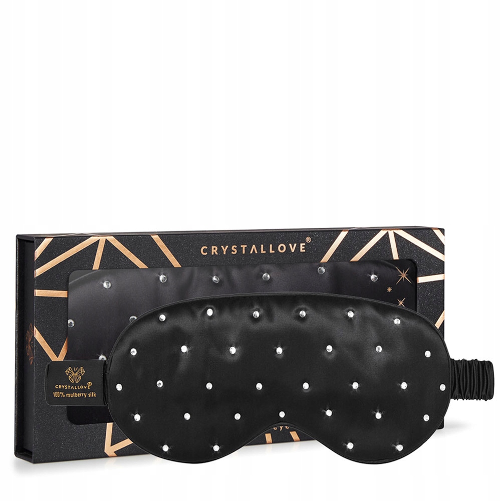 Crystallove Maska na spaní s krystalky černá
